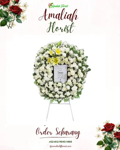 Krans Bunga Duka Cita di Indrajaya